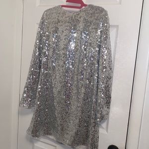 Sequenced long-sleeve mini dress